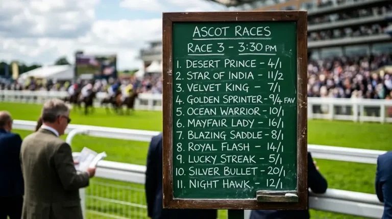 Best odds guaranteed mechanism illustrated with fractional odds comparison on a racecourse background
